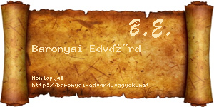 Baronyai Edvárd névjegykártya